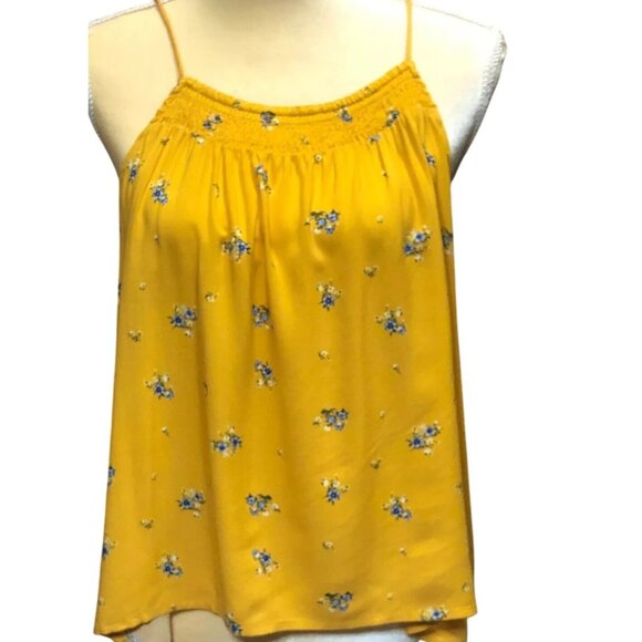Yellow Ditsy Floral Spaghetti Strap Cami Top No Boundaries L/G (11-13) NWT - Picture 9 of 9
